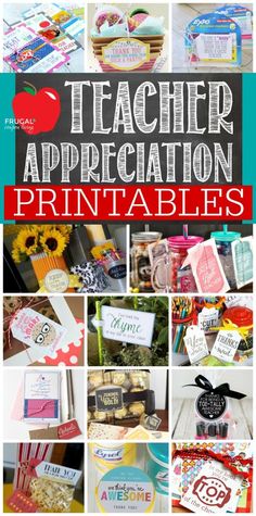 teacher appreciation printables with the words teacher appreciation on it and pictures of teachers appreciation