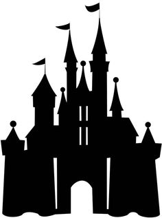 a black and white silhouette of a castle