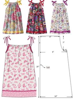 sewing pattern for girls'dress and top