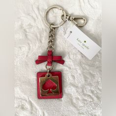 New With Tags, See Pics For Any Callouts. Kate Spade “Live Colorfully” Bag Charm Keychain ..Gold Spade On Red Leather Backing Brand New Reposhing This Item I Purchased From @Lauli0007. Classic Red Kate Spade Bag, Kate Spade Keychain, Elegant Red Kate Spade Shoulder Bag, Kate Spade Red Bag, Kate Spade Luxury Red Bag, Keychain Wallet Kate Spade, Kate Spade Accessories, Charm Keychain, Live Colorfully