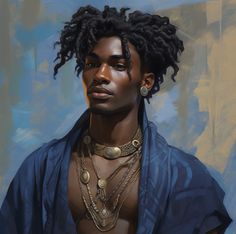 Guy Character Inspiration, Dark Skin Character Design Male, Black Male Character Art, Black Man Aesthetic, Skins Characters, Black Royalty, Creature Artwork, Black Cartoon Characters