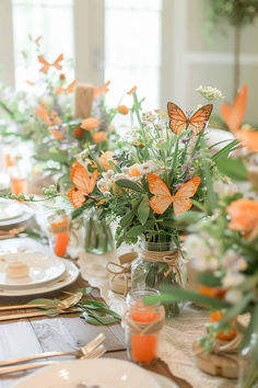 38 Enchanting Butterfly Baby Shower Centerpiece Ideas Baby Shower Centerpiece Ideas, Butterfly Garden Party, Whimsical Baby Shower, Fairy Baby Showers, Garden Centerpiece, Garden Baby Showers, Butterfly Baby Shower