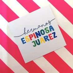 a piece of paper with the words espinosa jurez written on it