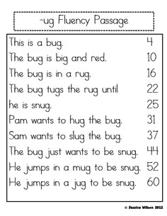 a worksheet with the words ug flueny passage