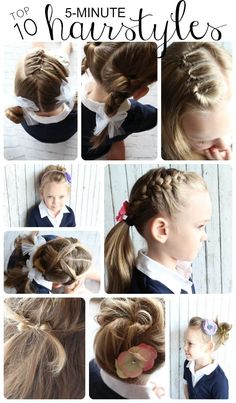 Easy Little Girl Hairstyles, 5 Minute Hairstyles, Easy Hairstyles For School, Easy Hairstyle, Hair Maintenance, Toddler Hair, Hairstyles For School, Hair Dos