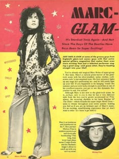 an advertisement for marc - glam with the singer