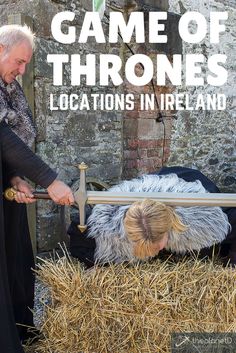 the cover of game of thrones locations in ireland, with an image of a woman laying on hay