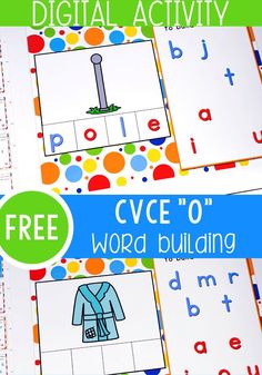 free cvce 0 word building printables for kids