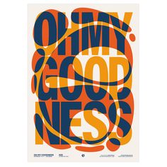 an orange and blue poster with the words jimmy good news on it's side