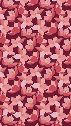 an image of pink flowers on a red background