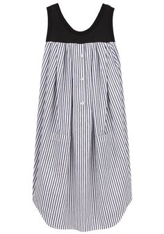 a white and black striped dress on a hanger