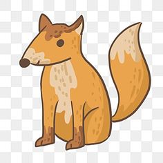 a cartoon fox sitting on the ground