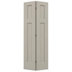 a tall white cabinet with two doors on one side and the other half open to reveal a