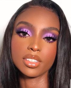 Purple Makeup Looks, Bold Eyeshadow, Mekap Mata, 20 Makeup, Brown Girls Makeup, Purple Eye Makeup, Makeup For Black Skin, Barbie Makeup, Brown Skin Makeup