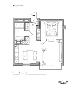 the floor plan for an apartment with two bedroom and one bathroom, including a living room