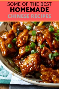 the best homemade chinese chicken recipe in a bowl with chopsticks