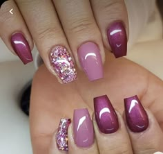 Nails One Color, Glitter Gel Nail Designs, Nails Design Short, Nails Black Women, Nails March, Nails Dark, Nails Colorful, Purple Nail