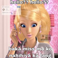 a cartoon girl talking on her cell phone with the caption hello? hello? hello?