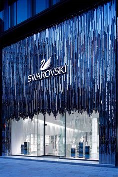 the entrance to swarovski's new store, which has been opened for business