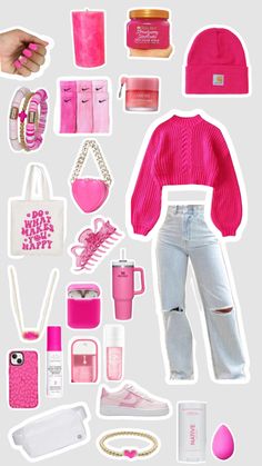 #outfitinspo #beauty #preppy #hotpink #pink Pink Preppy Outfit, Preppy Outfits Aesthetic, Hot Pink Outfit, Preppy Winter Outfits, Preppy Outfits For School, Fall Pink, Pink Preppy