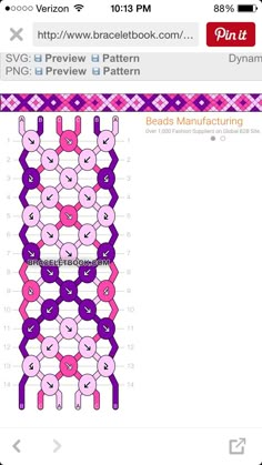 an iphone screen showing the pattern for a knitted sweater with pink and purple circles