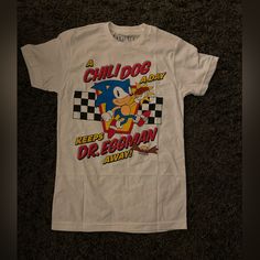 White Sonic T-Shirt. Nwt. Size Small. Vintage Sonic Shirt, Amir Core, Sonic Clothes, Undertale Clothes, Sonic Merch, Kidcore Shirt, Sonic Shirt, Sonic T Shirt, Sonic Sonic