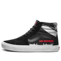 To celebrate the 50th anniversary of Led Zeppelin's self-titled debut album, Vans has released a special edition SK8-Hi. This high-top skate shoe comes in a black canvas and leather upper, with artwork from the album cover on the sides. The album artwork captures the Hindenburg airship disaster, and this shoe pays tribute to that with its own unique style. The 50th Anniversary capsule collection also includes apparel, so you can rock the Led Zeppelin look from head to toe. (SNKR/Unisex/High Top) Sk8 Hi Vans, Album Artwork, Skate Shoe, Sk8 Hi, Vans Sk8, Capsule Collection, Led Zeppelin, Debut Album, Zeppelin