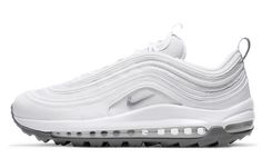 Nike Air Max 97 Golf 'White Grey' CI7538-100 White Nike Air Max For Sports, White Nike Air Max Breathable For Sports, White Nike Air Max Sports Shoes Breathable, White Breathable Nike Air Max For Sports, White Nike Air Max With Air Cushioning For Sports, Airmax 97 White, Chucks Shoes, Nike Airmax 97, Puma Classic