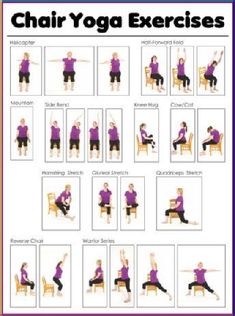 the poster shows how to do chair yoga exercises