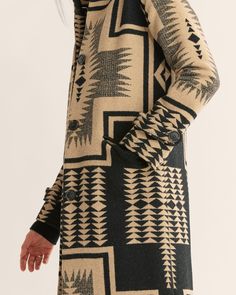 WOMEN'S TIMBERLINE WOOL COAT | Pendleton Jacquard Coat, Wool Coat Women, Long Sleeve Kids, Pattern Matching, Jacquard Fabric, Mixing Prints, Coat Fashion, Women's Coat, Kids Tops