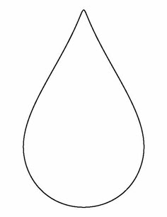 a line drawing of a droplet with one end cut out and the other half drawn