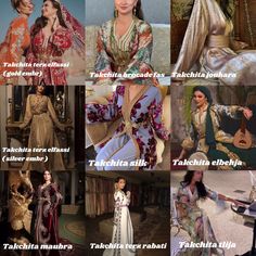 many different types of women's dresses are shown in this collage with captions