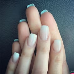 A soft white ombré for the wedding day! Thank you for my something blue… Nail Art Mariage, Her Nails, Wedding Nails Design, Super Nails, Nail Art Wedding, Bride Nails, Ideas Nails