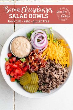 bacon cheeseburger salad bowls with low carb keto gluten free