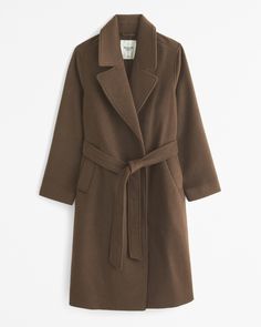 Women's Double-Cloth Belted Wool-Blend Coat | Women's Coats & Jackets | Abercrombie.com Abercrombie Wool Coat, Soft Autumn Capsule Wardrobe 2024, Fall Wool Coat With Belted Notch Lapel, Fall Wool Coat With Self Belt For Work, Classic Fall Outerwear With Self Belt, Fall Outerwear With Self Belt And Lapel Collar, Fall Wool Outerwear With Self Belt, Fall Outerwear With Belt Loops, Wool Outerwear With Self Belt For Fall