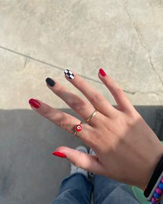 Formula 1 Nail Art, Racing Nails, Disney Acrylic Nails, Western Nails, Vintage Nails, Gel Nails Diy, Pointed Nails, Red Nail Designs, Nails Only