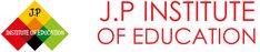 the j p institute of education logo is shown in red, green, and yellow