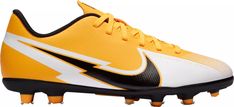 a close up view of the nike vapor soccer cleats in yellow and black