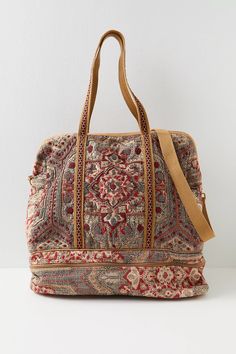 Magic Carpet Weekender Bag | Free People Brown Bohemian Weekender Bag For Travel, Bohemian Shoulder Weekender Bag For Daily Use, Bohemian Weekender Bag For Everyday Use, Multicolor Bohemian Weekender Bag For Everyday Use, Bohemian Weekender Bag, Large Capacity Satchel, Weekender Bag Pattern, Carpet Bags, Free People Bags, Travel Bag Organization