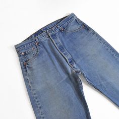 This vintage denim was produced over 20 years ago, giving it quality and character that can't be rivaled. No two pairs of jeans at DETOUR VINTAGE are the same--owning a pair is owning a piece of history. This pre-loved garment may show signs of age, but all of our denim is clean and ready to wear. MEASUREMENTS Waist: 36" | High hip: 41.5" | Low hip: 49" | Thigh: 26.5" | Rise: 12.5" | Inseam: 28.5" | Leg opening: 8.25" LEVI'S 501xx | 100% COTTON | 2000 HIGH RISE | STRAIGHT LEG | BUTTON FLY | RED TAB  MADE IN MEXICO | TAG SIZE W40 x L32 Stunning creamy wash and patina, perfectly softened and frayed, subtly dirty legs. Wear on bum patched. --Model photos not available on listings featuring only flat photos. Please refer to our other listings with model photos for examples-- SIZING -- still co Flat Photo, Vintage Denim Jeans, High Hips, Levi's 501, Levis 501, Model Photos, Vintage Denim, Aging Signs, 20 Years