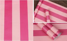 PRICES MAY VARY. 【Removable,Waterproof ,No damage to surfaces】 This decorative pink stripe wall paper is easy to apply and works great as shelf liner and for creating new finishes and effects on furniture accent wall surfaces. 【Easy to Use】Sticks to any smooth, flat surface - perfect for DIY projects Ideal for rental or home decorating. should NOT be applied to textured walls - smooth clean, dry, painted surface only. 【Pattern】It is pink stripe wall paper wallpaper roll, has multi uses in bathro Removable Wallpaper For Renters, Pink Striped Walls, Pink Stripe Wallpaper, Renter Friendly Wallpaper, Y2k Bedroom, Barbie Bedroom, Stripe Wall, Wallpaper For Walls, Wallpaper Shelves