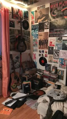 a room filled with lots of music memorabilia