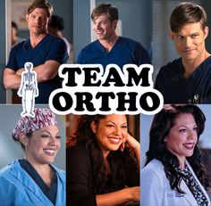 a collage of photos with the words team ortho