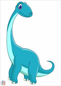 a cartoon blue dinosaur with big eyes and tail, standing in front of a white background