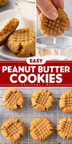 Indulge in Easy Peanut Butter Cookies! A Christmas dessert to impress, this Christmas cookie recipe uses just 5 pantry ingredients with no flour or butter for a rich toffee flavor. Dairy free, gluten free, and freezer friendly. Bake a batch today! Lemon Crinkle Cookies, Easy Peanut Butter Cookies, Chewy Peanut Butter Cookies, Peanut Butter Cookie Dough, Butter Recipes, Peanut Butter Desserts, Baking Recipe, Peanut Butter Cookie Recipe, Easy Peanut Butter