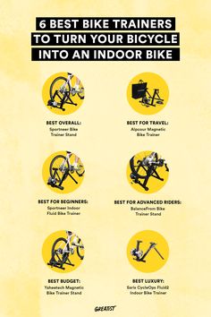 a poster with instructions on how to use an indoor bike trainer's bicycle stand