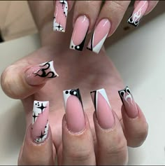 Black And White Nails Designs, Ying Yang Nails, Yin Yang Nails, Nails Designs Ideas, Black And White Nail Designs, Black And White Nails, Best Nail Designs, Black And White Nail Art, Overlay Nails