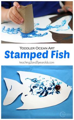 toddler ocean art stamped fish is an easy and fun craft for kids to make