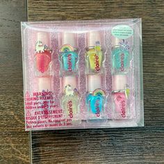 Super Cute Nail-Polish Set!!! Comes With 8 Bottles Of Nail Polish In Colors Pink, Light Blue, Yellow, Sparkly Blue, Purple, Sparkly Yellow, Blue, And Light Pink Also Comes With 8 Cute Rings!!! 2 Unicorns, 2 Rainbows, 2 Flowers, And 2 Ice Cream Cones Cute Nail Polish, Unicorn Hat, Rudolph Christmas, Super Cute Nails, 2 Flowers, Slap Bracelets, Ice Cream Cones, Lip Gloss Set, Friend Bracelets