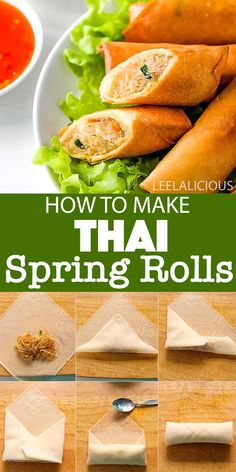 how to make thai spring rolls with step by step instructions on how to make them